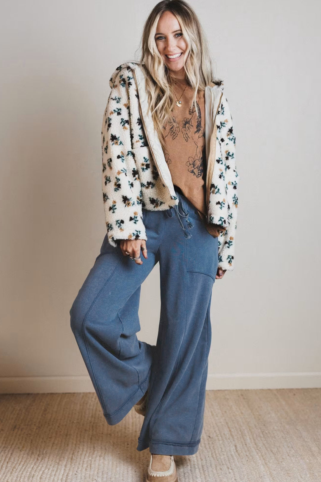 Ashleigh Blue Retro High Waist Wide Leg Western Pants