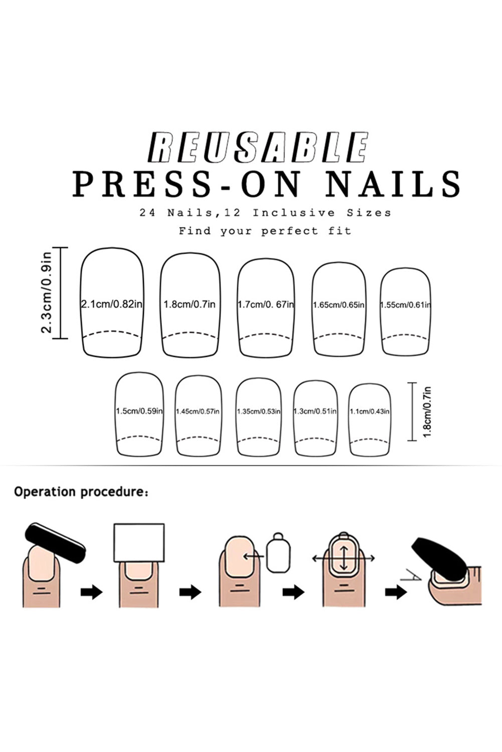 Checkerboard Pattern Resin Square Nail Sticker Set