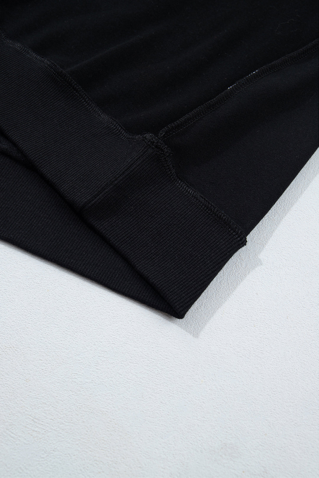 Black CHRIST IS KING Embroidery High Neck Baggy Sweatshirt