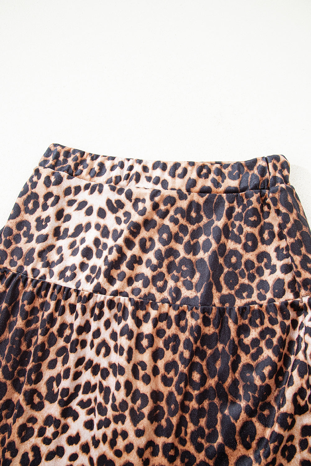 Fashion Brown Leopard Tiered Patchwork Hot Mini Skirt