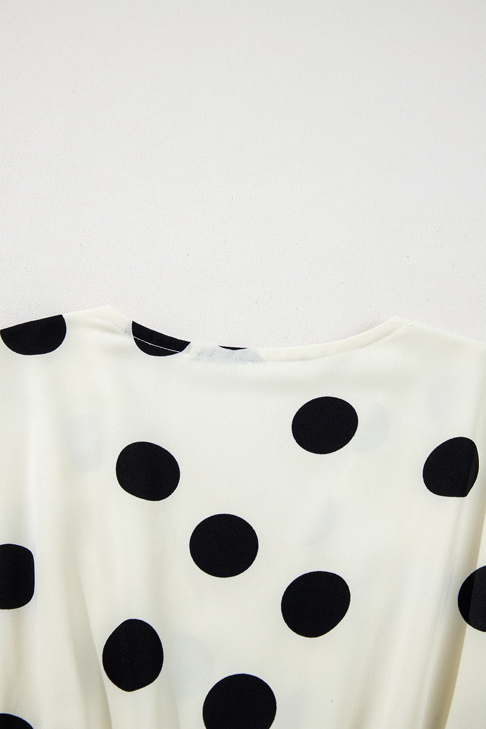 Polka Dot Printed Surplice V Neck Puff Sleeve Mini Dress