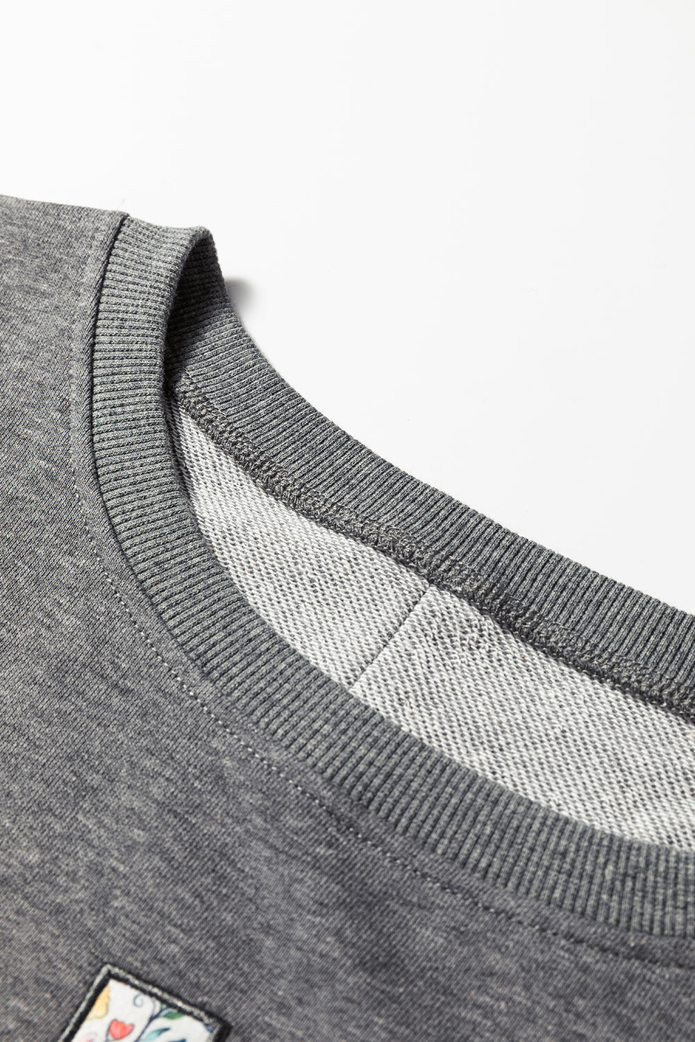 LOVE Graphic Exposed Seam Patchwork Uneven Hem Chic Sweatshirt