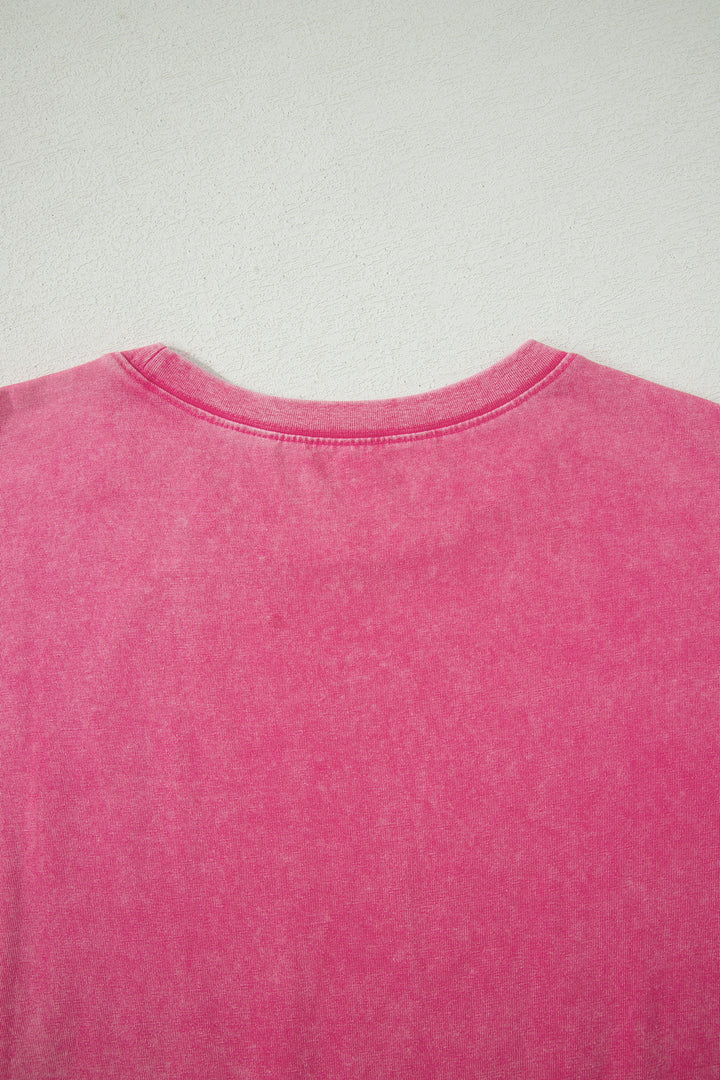 Rose Red Mineral Washed Oversized Tee