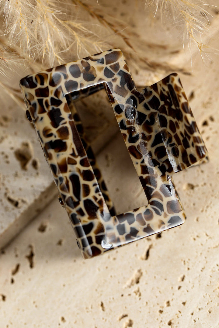 Leopard Print Cutout Square Claw Clip