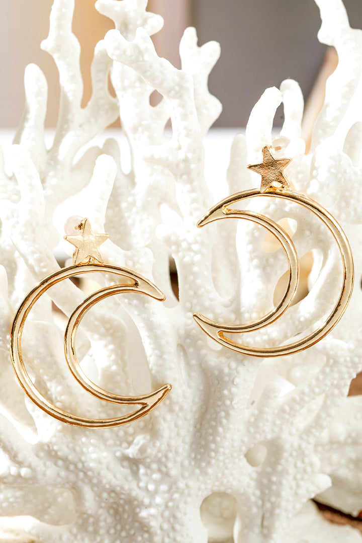 Boucles d'oreilles en alliage plaqué étoile et lune