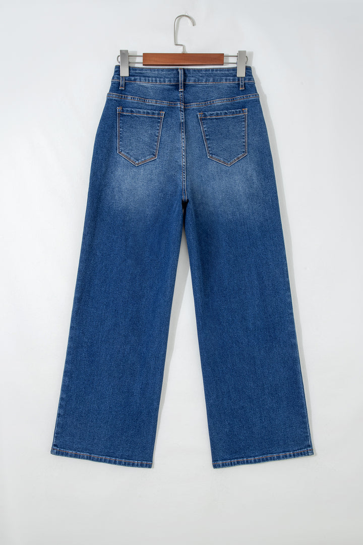 Sky Blue Tailored Seam Detail Womens Shift Jeans
