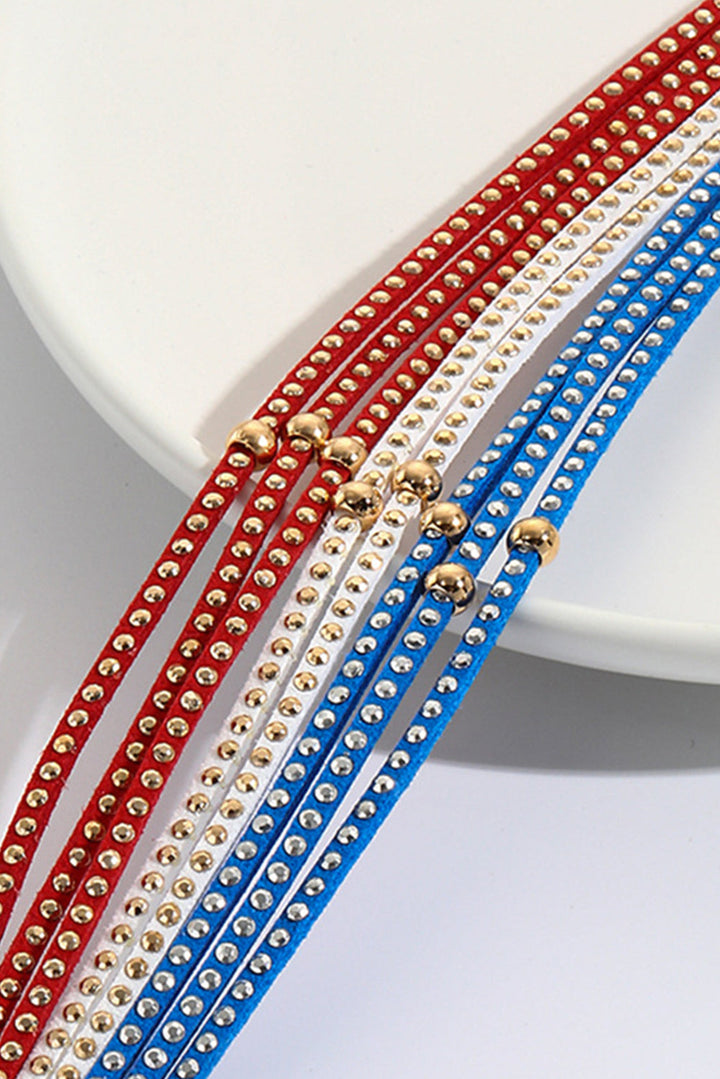 Flag Day Magnetic Buckle Studded Multi Layer Bracelet