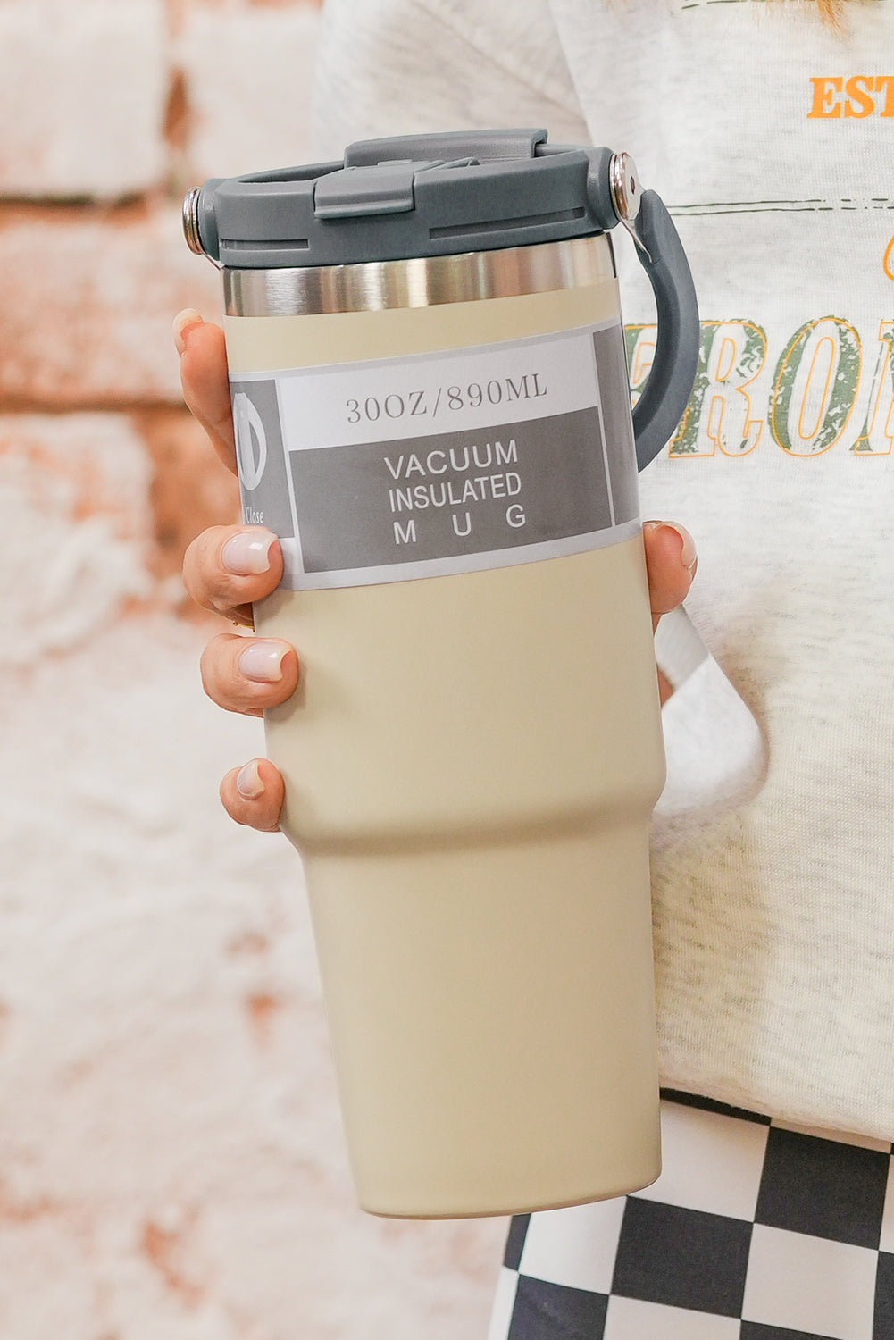 Tasse isotherme minimaliste avec poignée 30 oz