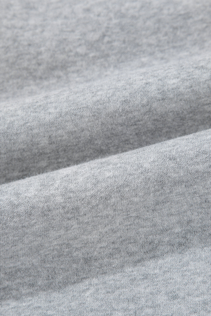 Light Grey Solid Color Crisscross Elastic Waist Sweatpants