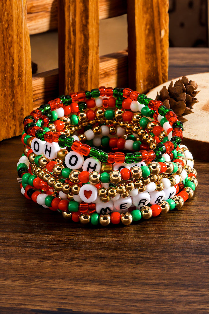 HO HO HO MERRY Mehrschichtiges Perlenarmband