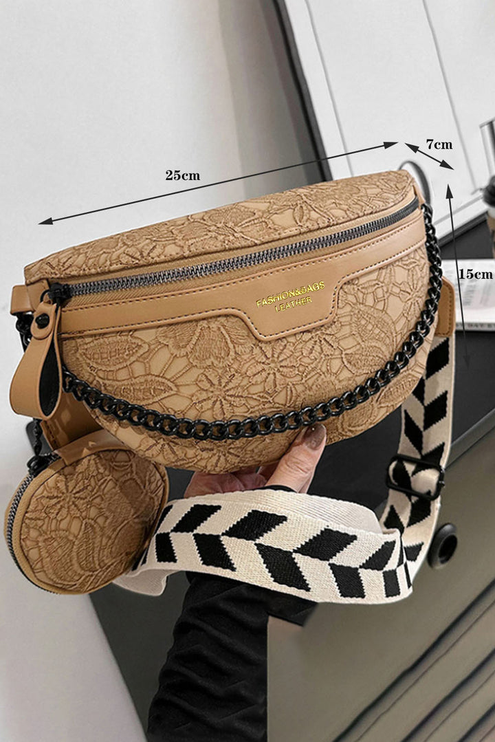 Schultertasche mit Kettenriemen und Münzbörse in Colorblock-Optik