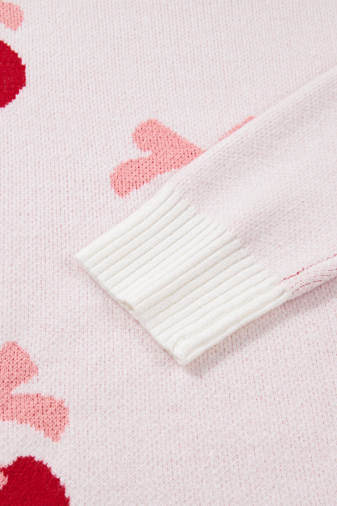 Cherry Pattern Drop Shoulder Sweater