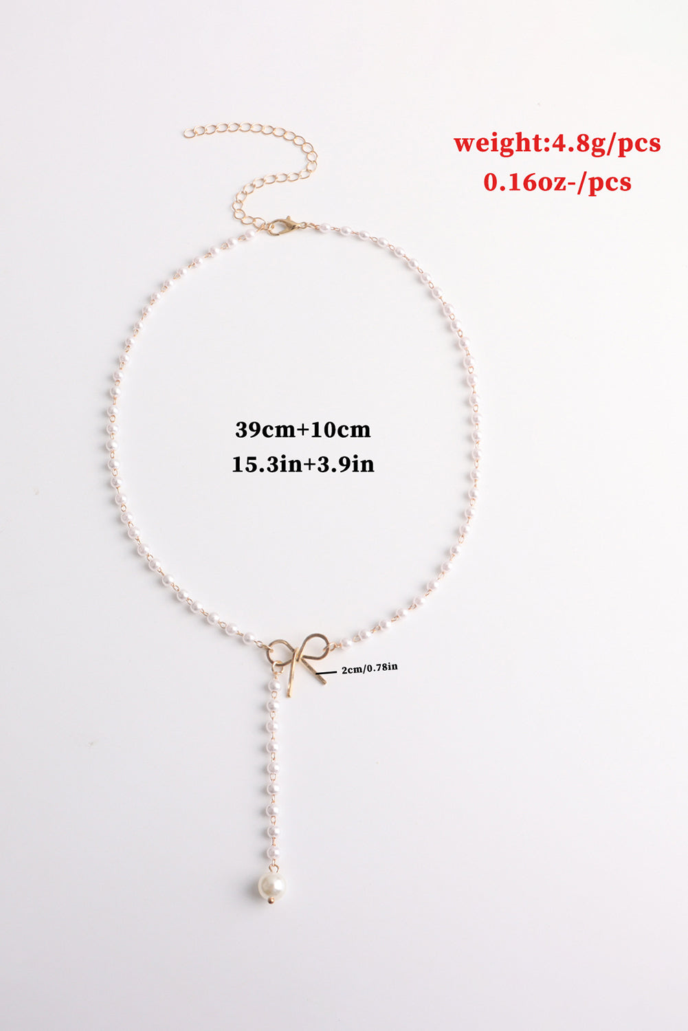 Collier en chaîne de perles avec nœud plaqué