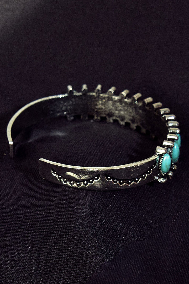 Bracelet ouvert bohème en perles turquoise
