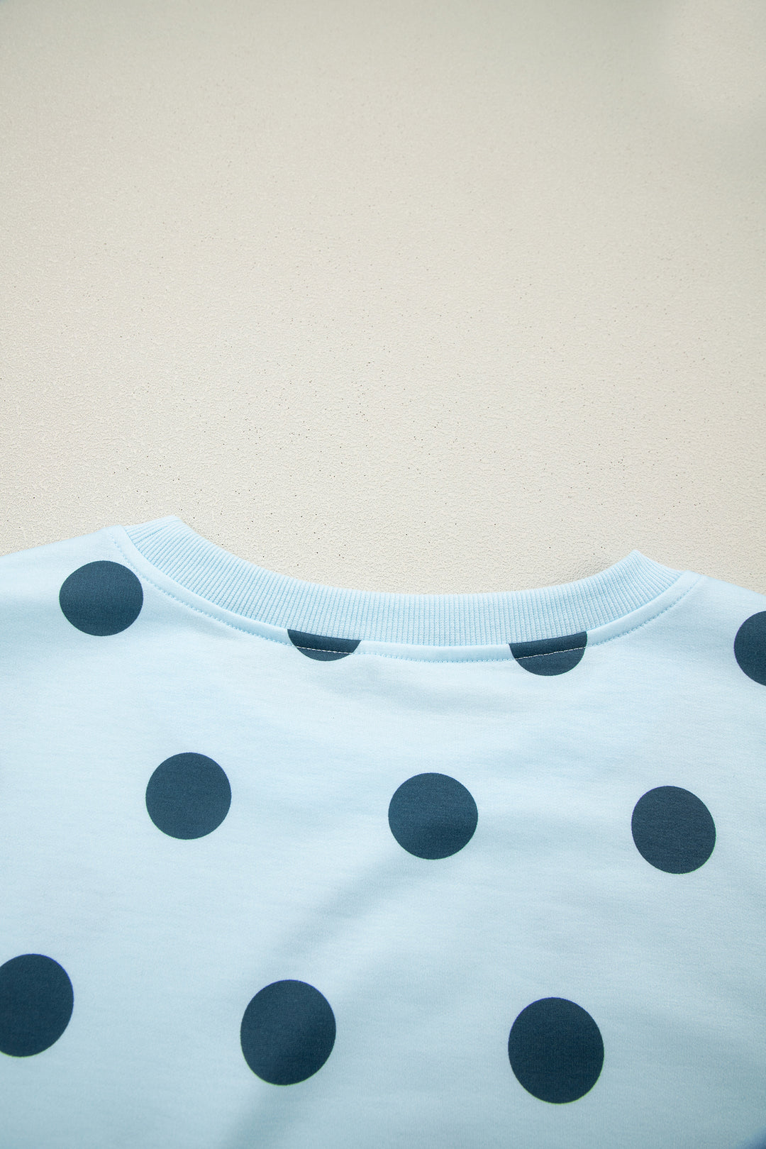 Sky Blue Ribbed Trim Polka Dot Print Tank Split Mini Skort 2pcs Set