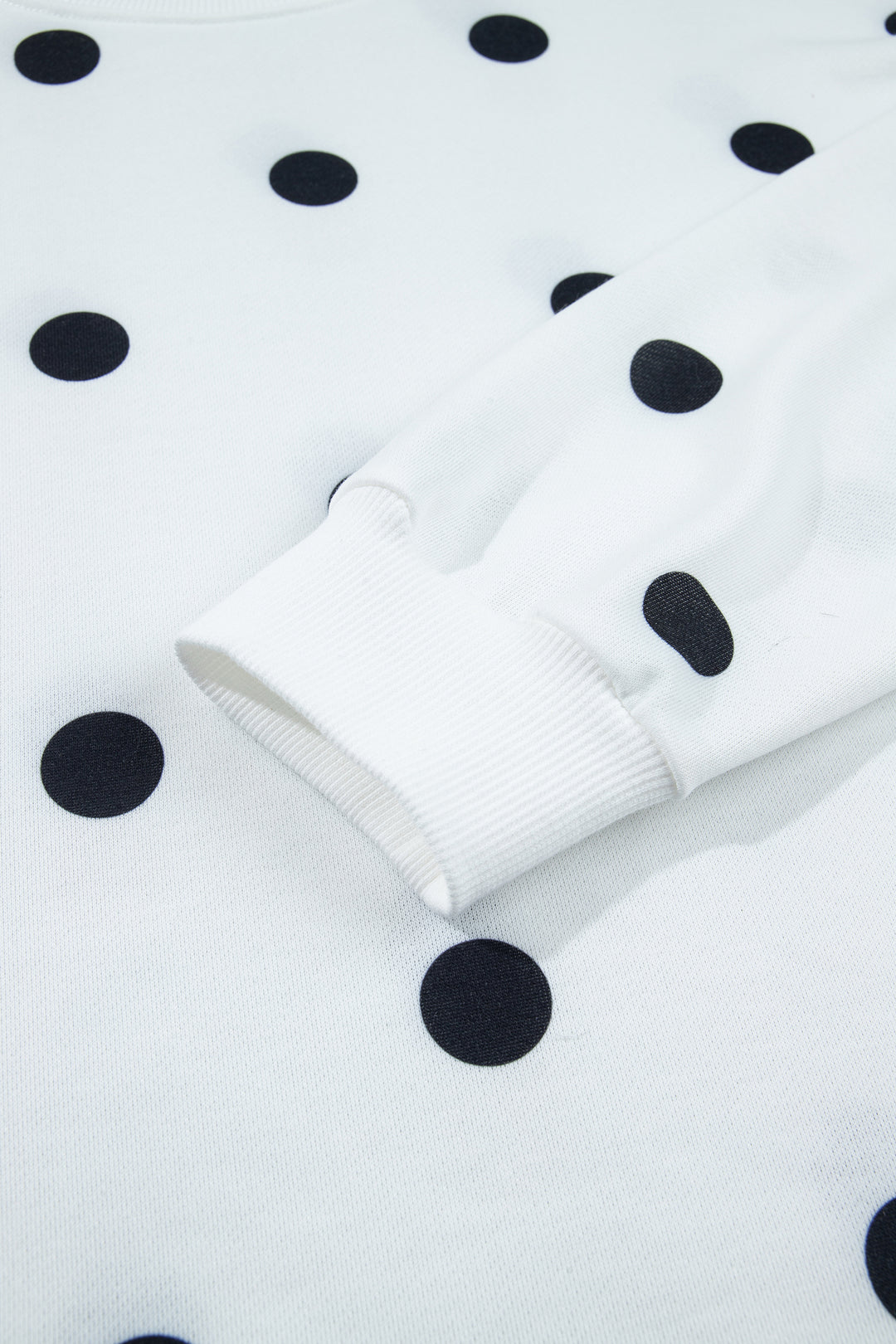 Beige Polka Dot Raw Hem Relaxed Pullover Loose Skort Two Piece Set