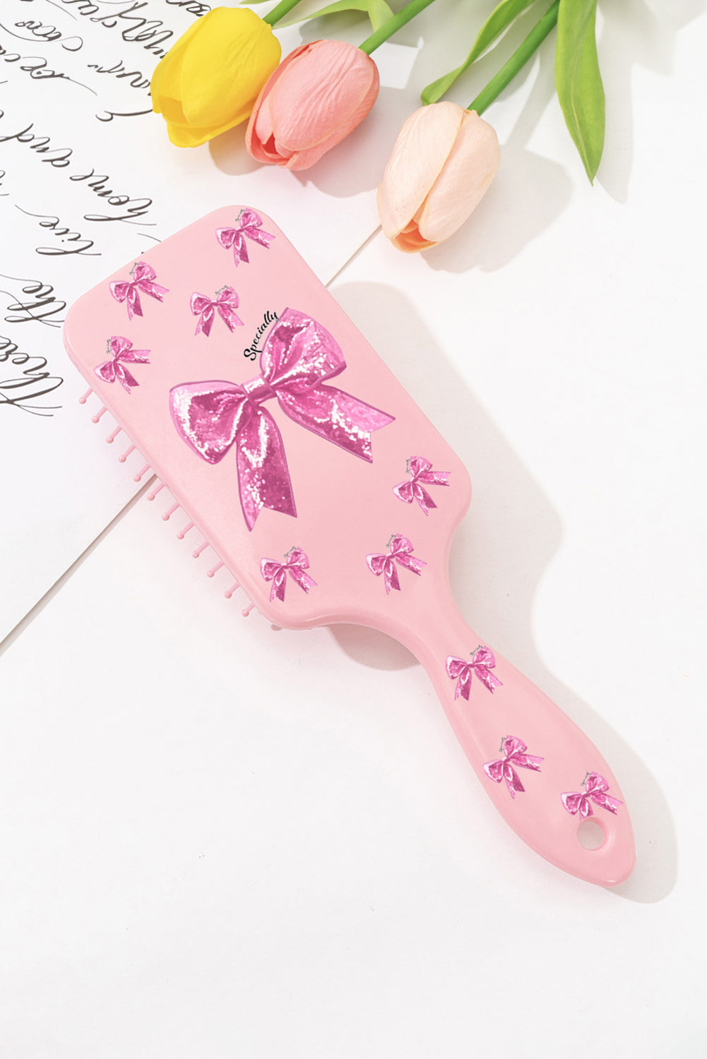 Glitter Bow Print Air Cushion Comb