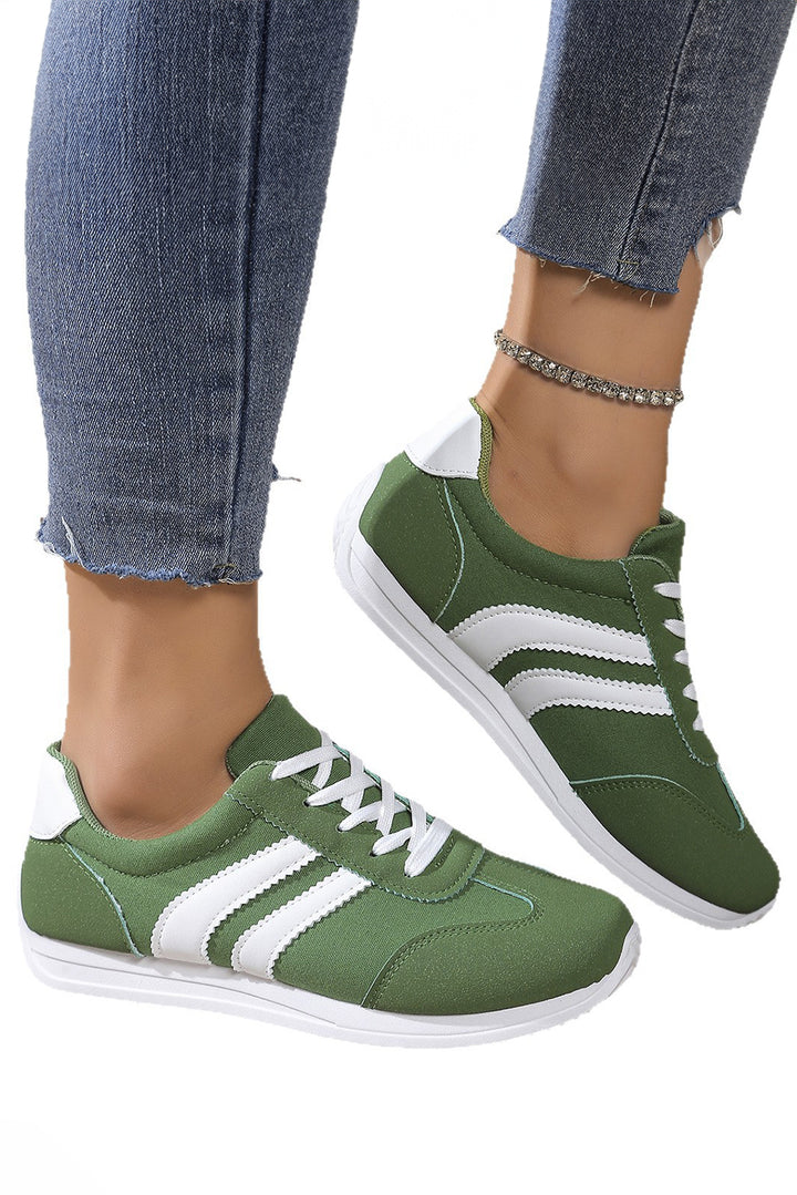 Color Block Patchwork Breathable Lace-up Sneakers