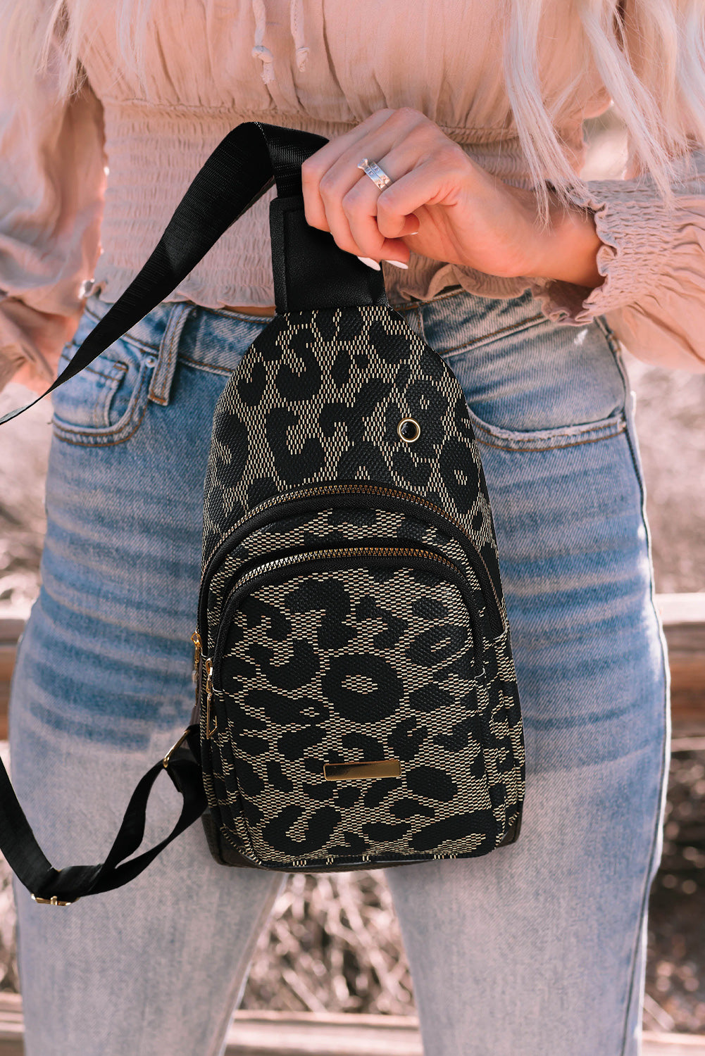 Print PU Sling Bag