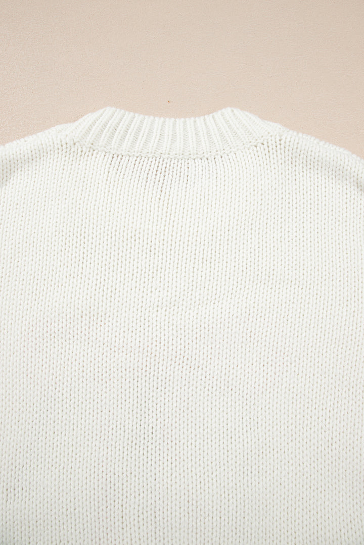 Embroidered Bow Boots Graphic Drop Shoulder Sweater