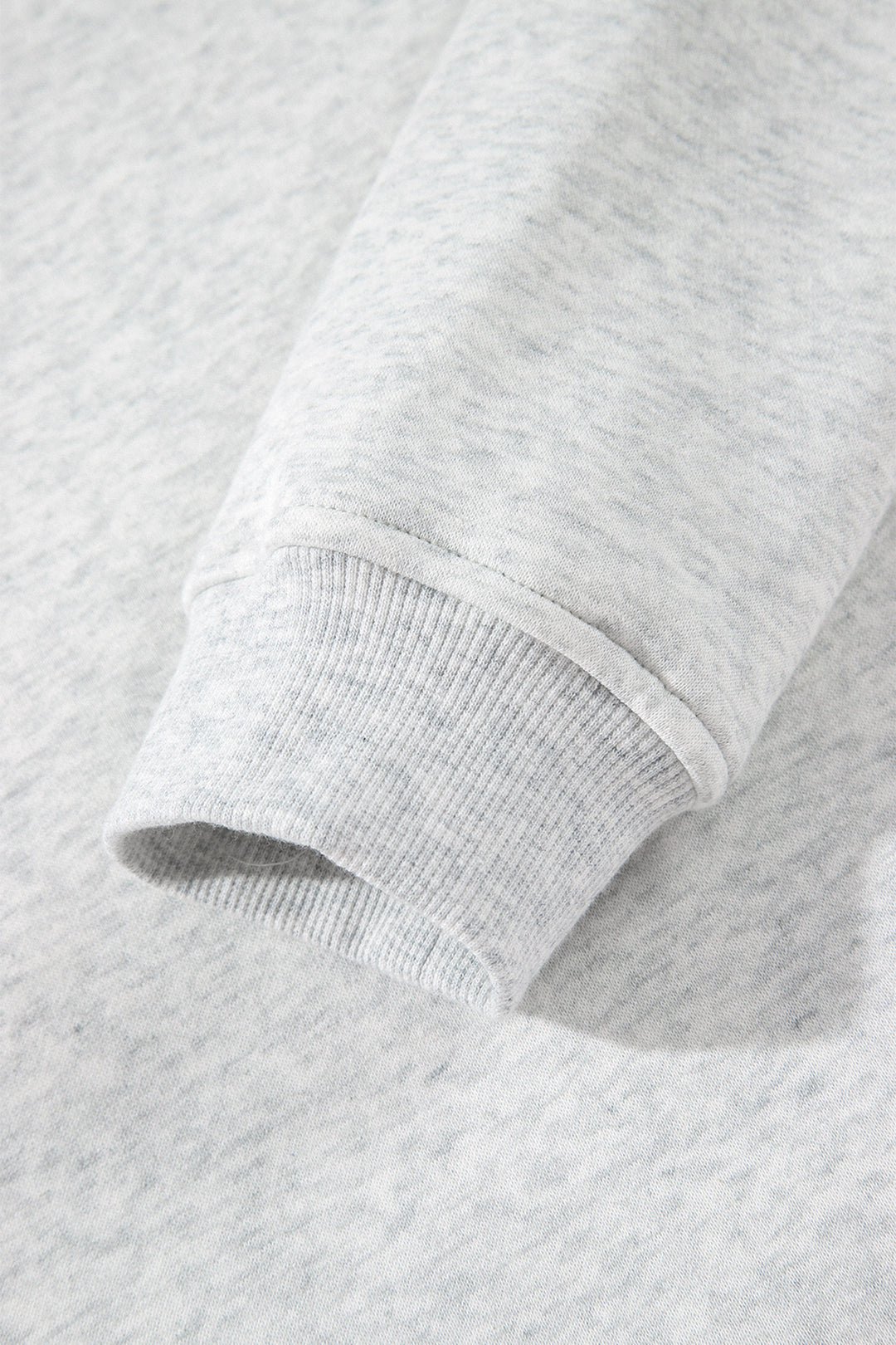 Light Grey High Neck Ribbed Cuff Hem Sweatshirt