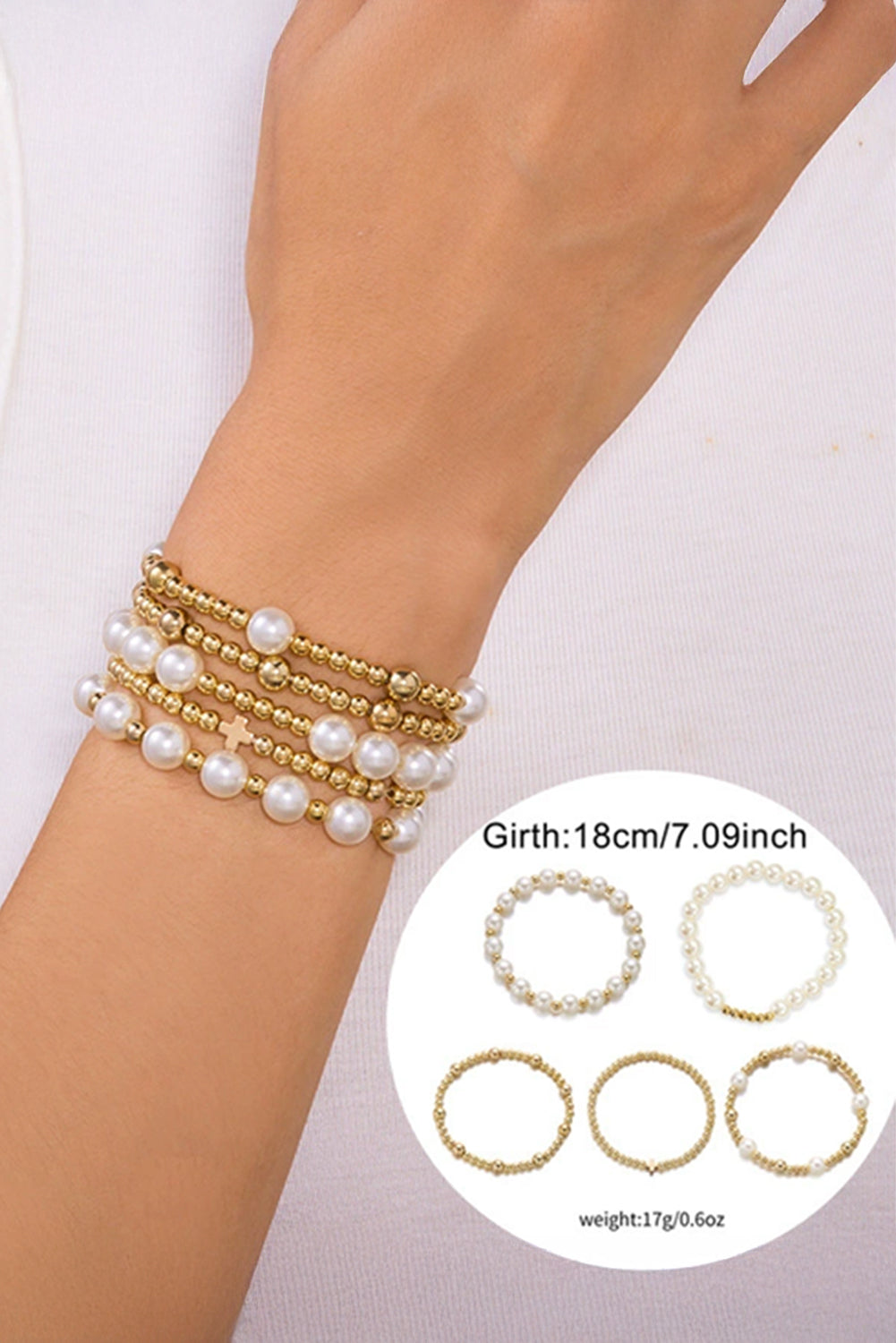 Bracelets multicouches en perles plaquées et décorées de perles croisées