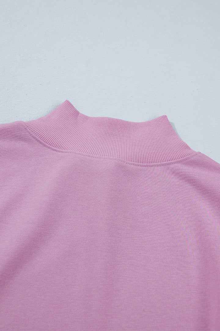 Phalaenopsis Solid Color High Neck Cap Sleeve Loose Top