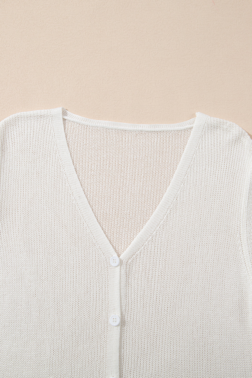 Lightweight V Neck Button Front Bell Sleeve Cardigan Sweater