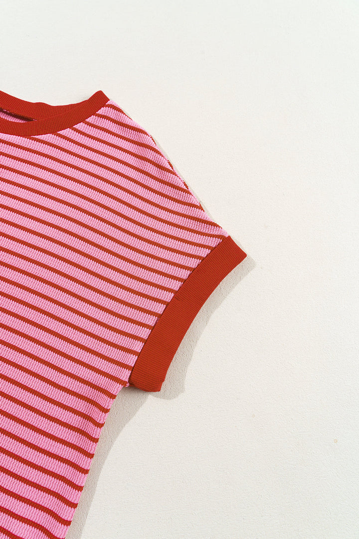 Knitted Round Neck T Shirt