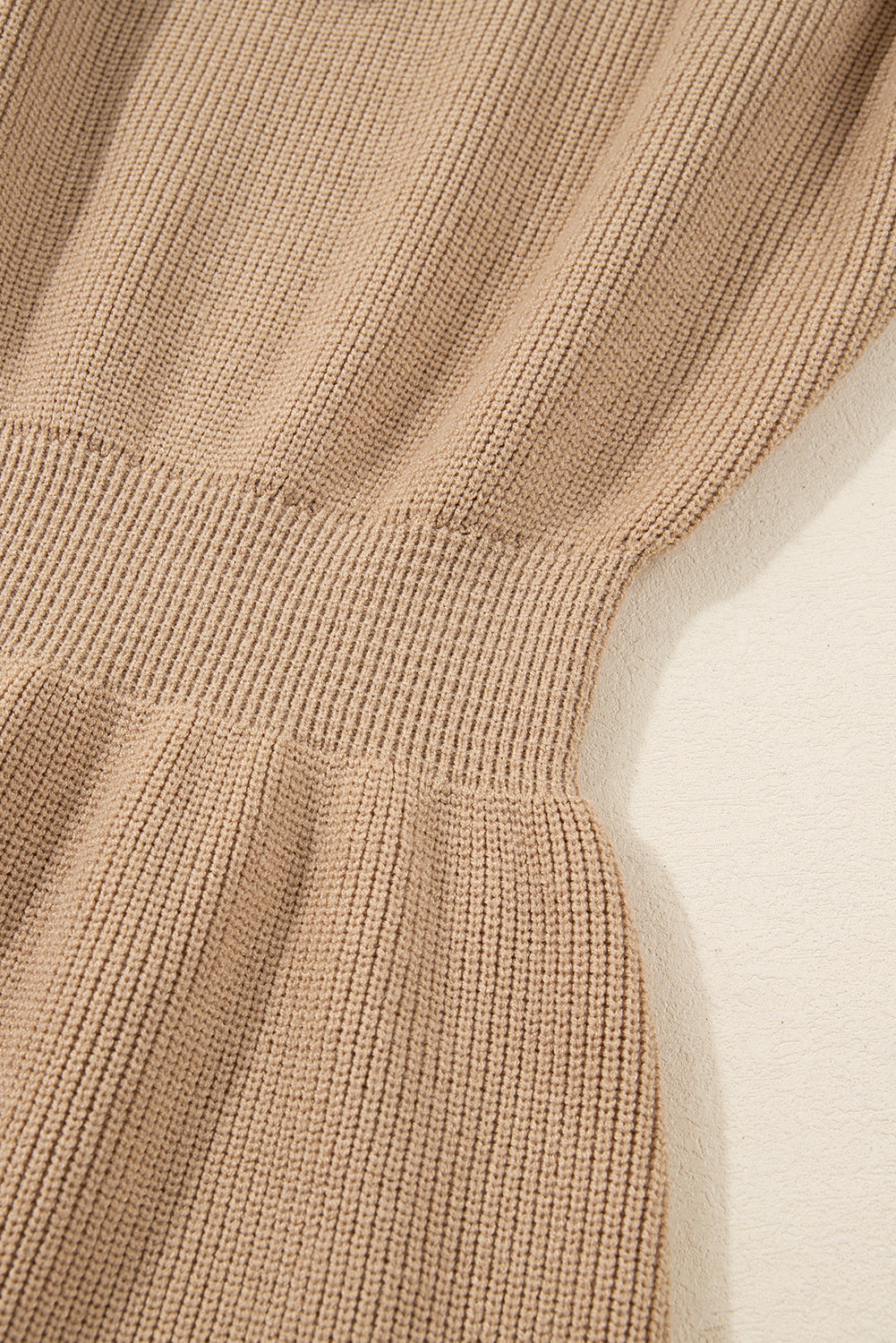 Pearl Embellished Keyhole Ribbed Sweater Dress