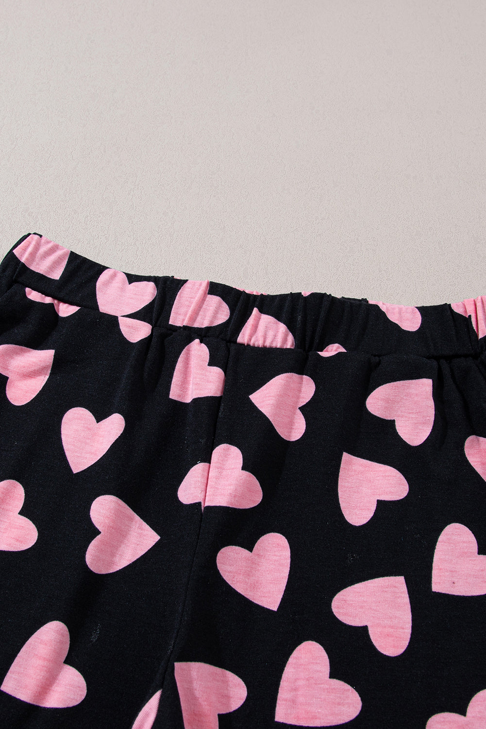 valentine heart shape print long sleeve top shorts lounge set