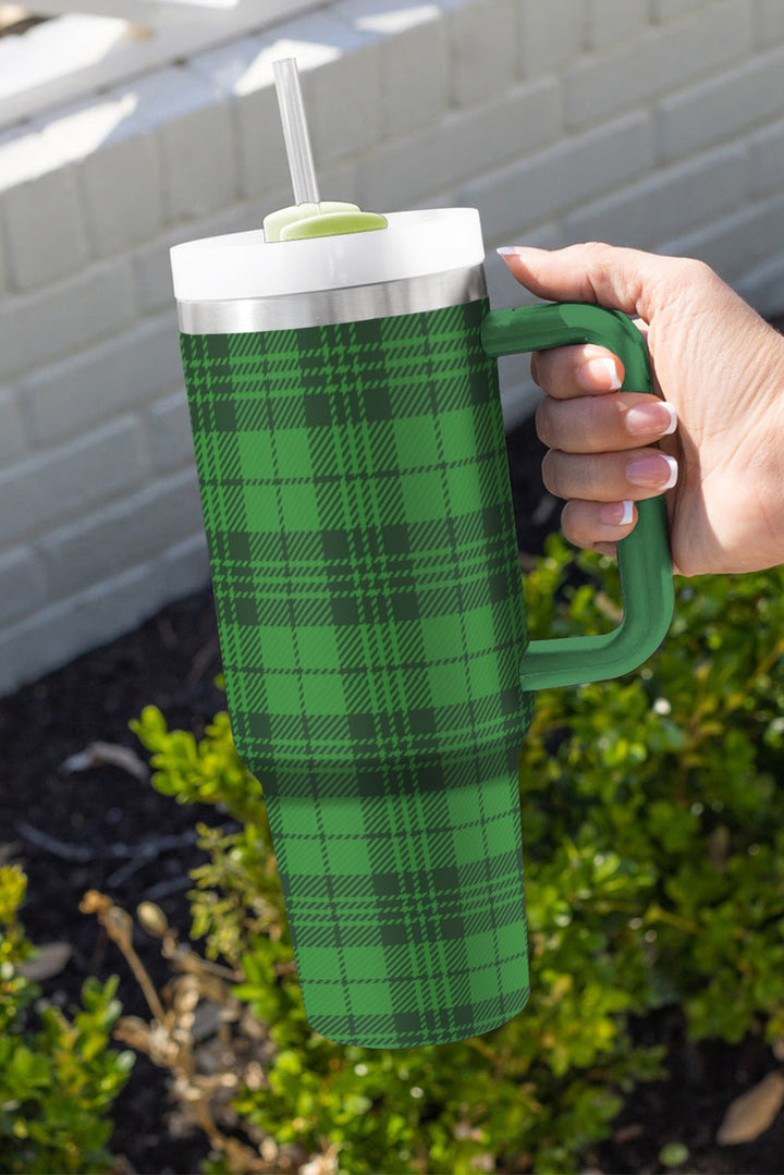 Tasse isotherme en acier inoxydable avec poignée à imprimé écossais 40 oz