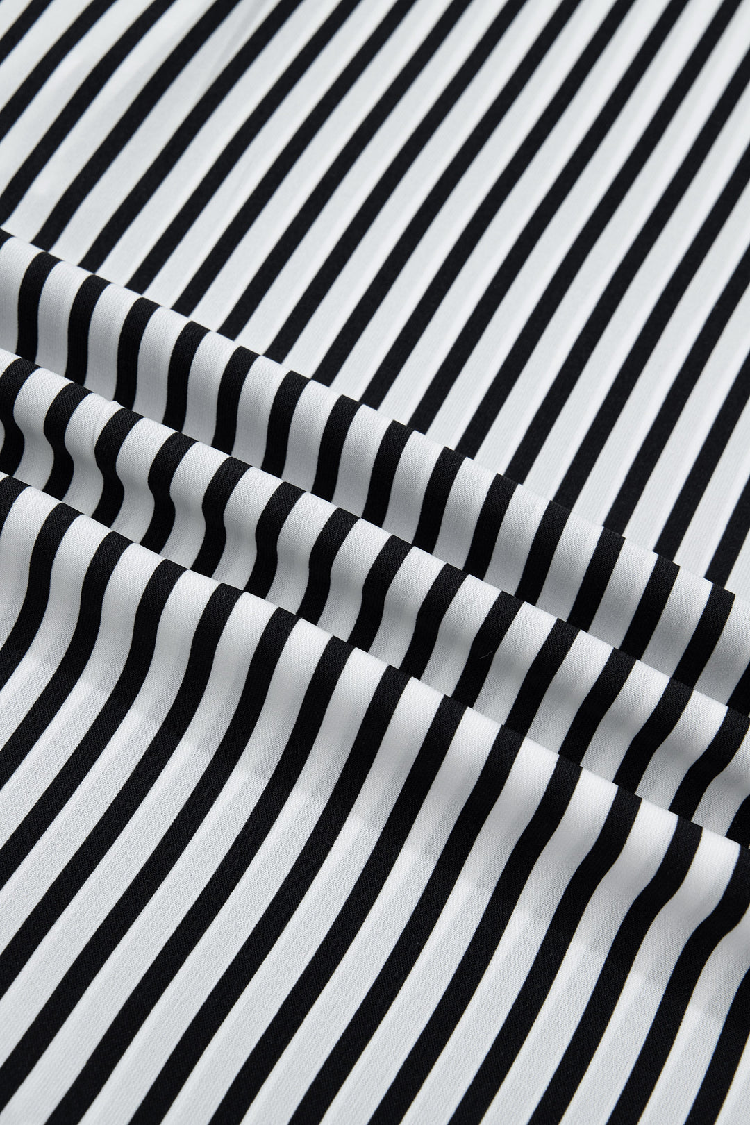 Black Striped Half Sleeve Button-Up Shirt