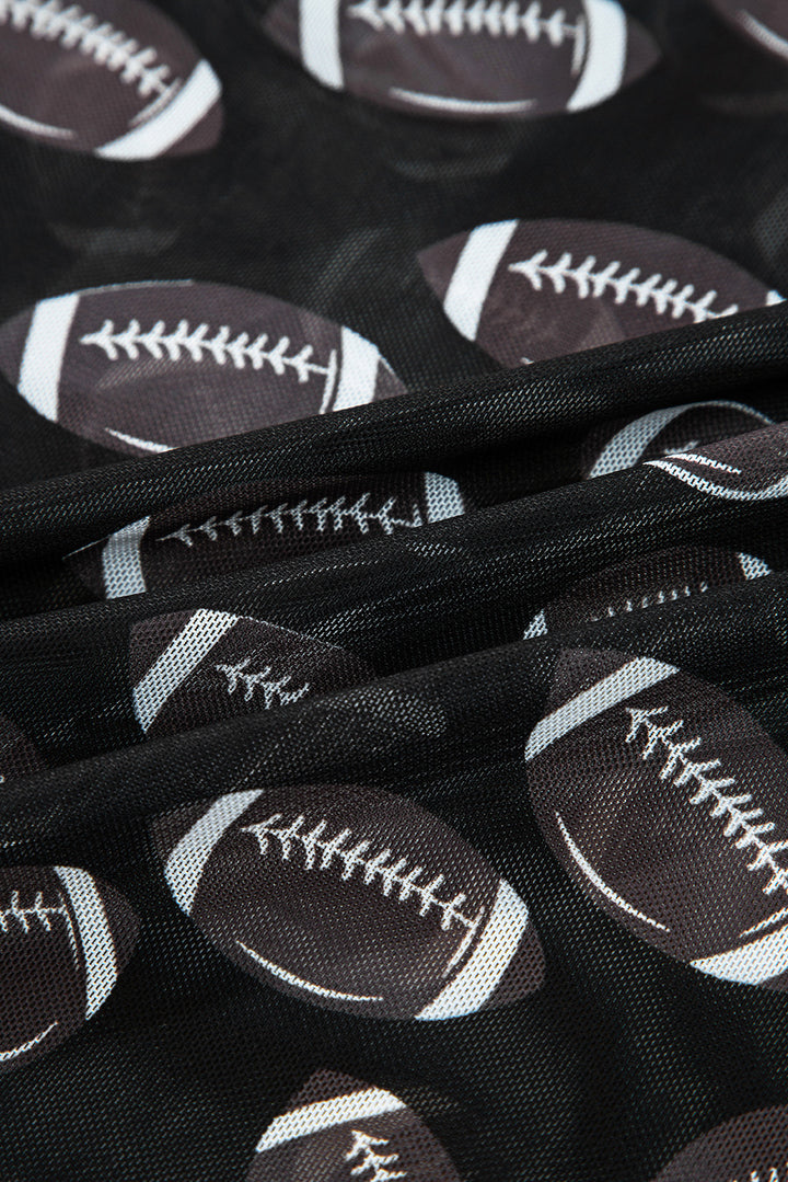 Game Day Rugby Mesh Sheer Long Sleeve Top