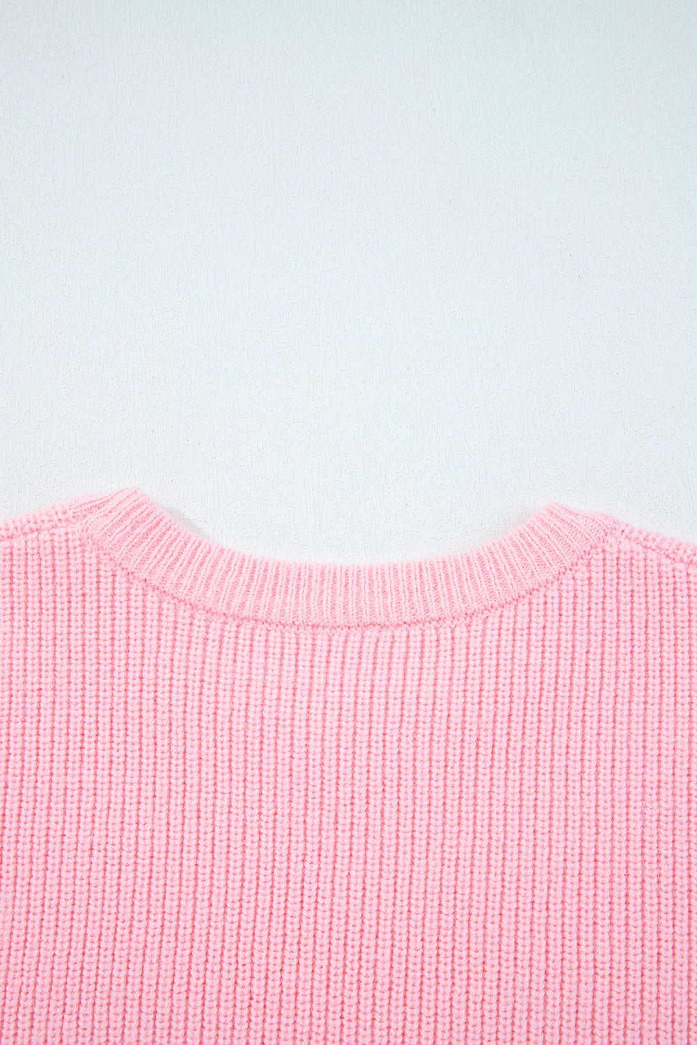 Merry Candy Cane Puffy Knit Crew Neck Sweater