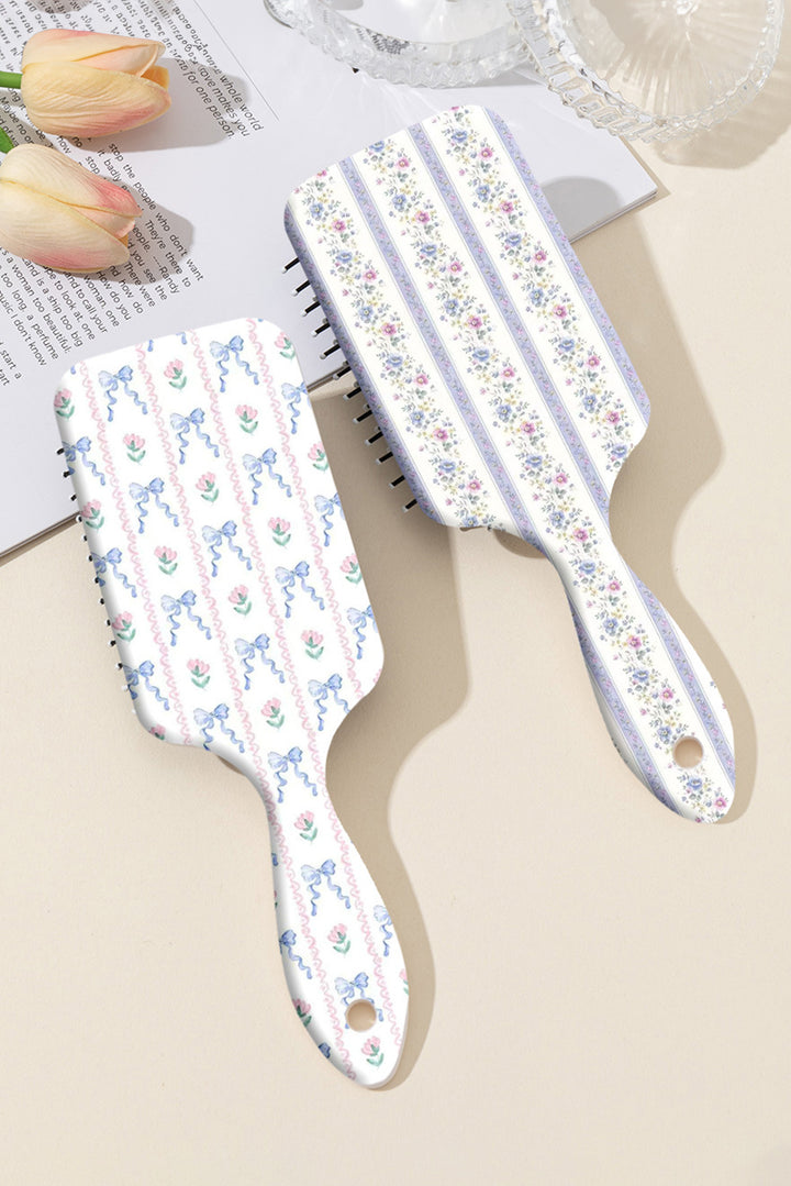 Flower Bow Print Large Paddle Air Cushion Comb