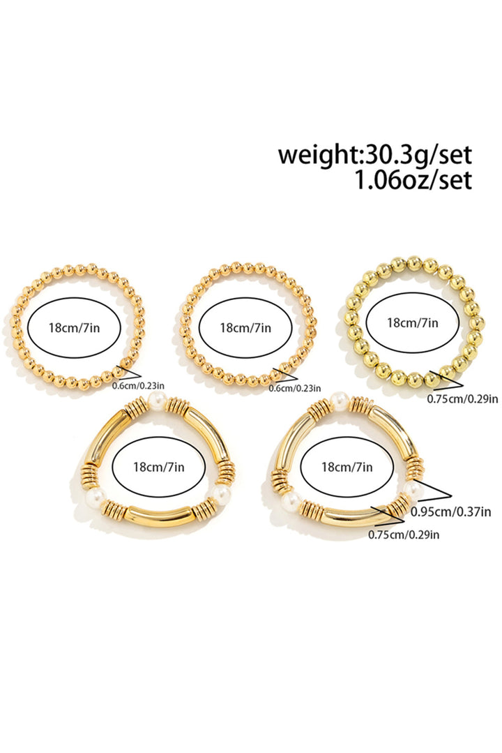 5-teiliges Armbandset mit Perlen