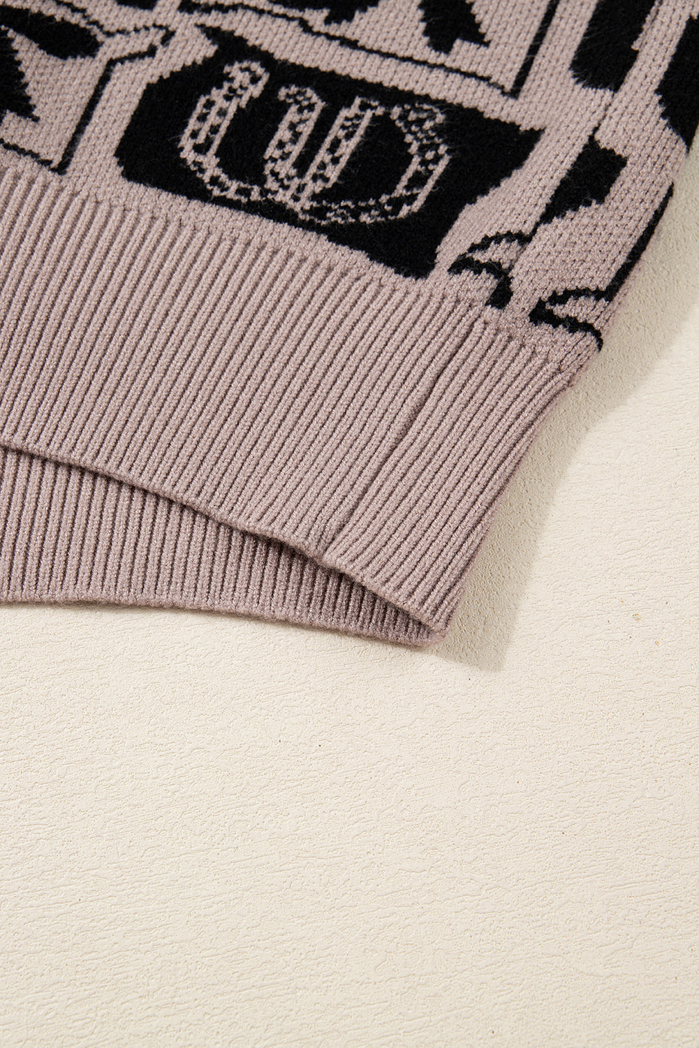 Black Bows &amp; Horseshoes Pattern Western Fashion Print Sweater