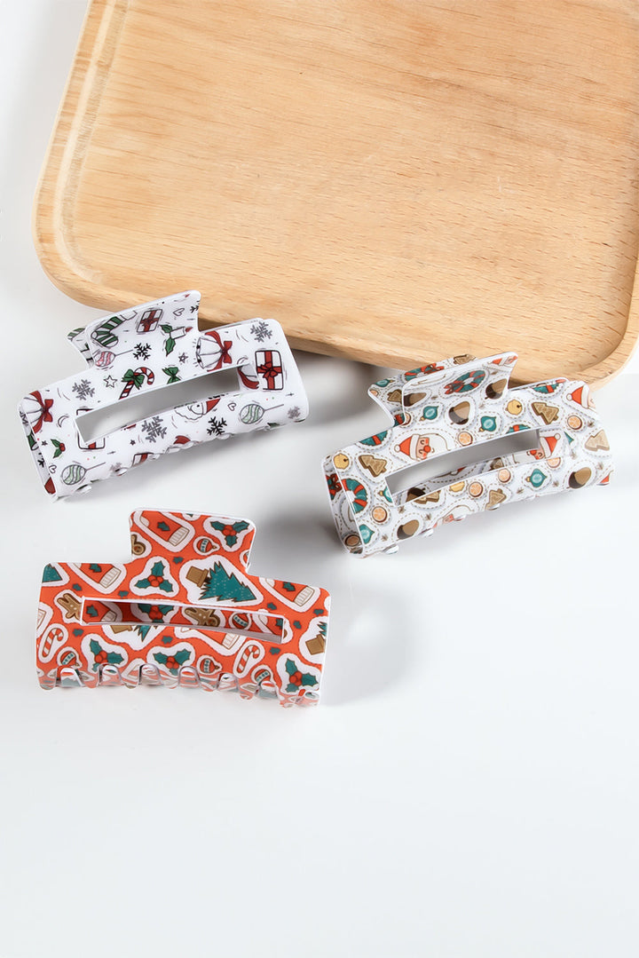 Pince à cheveux découpée avec motif de Noël