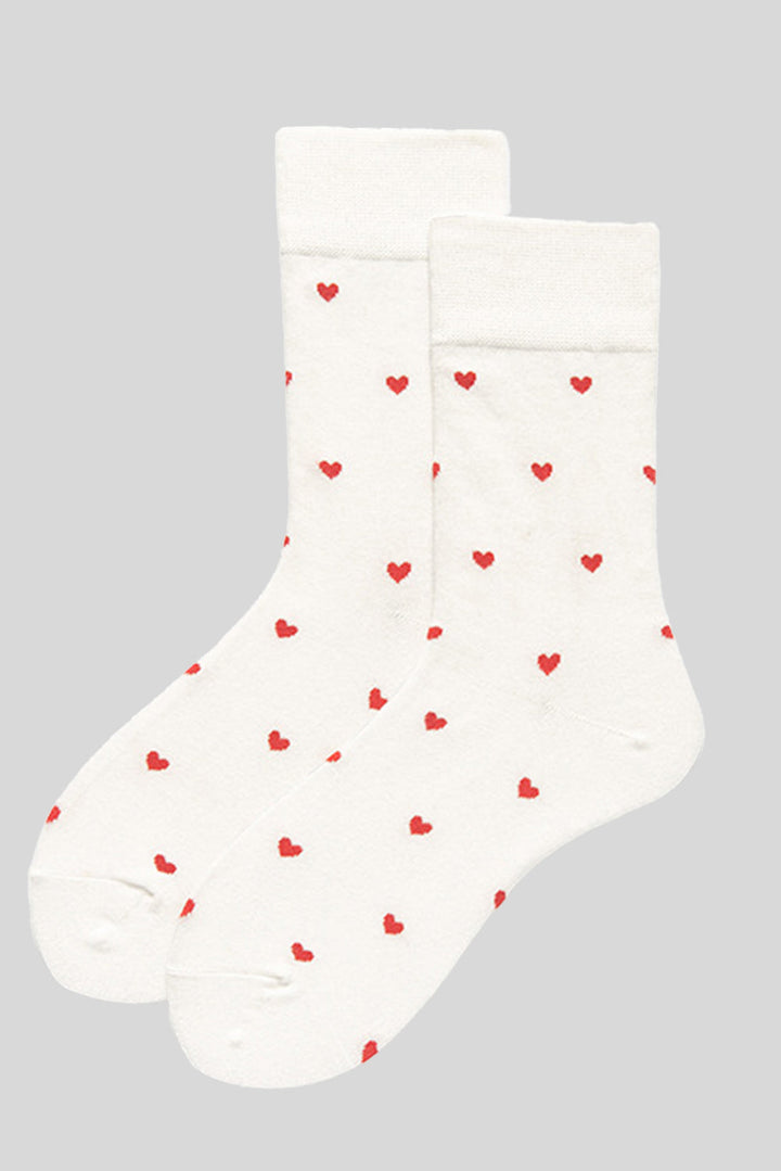 Crew-Socken mit Valentinstags-Herzmuster