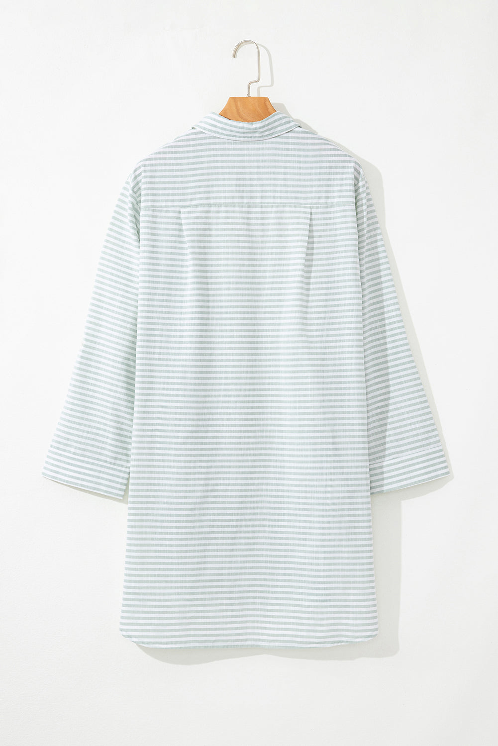 collared v neck chest pocket long sleeve beach cover up