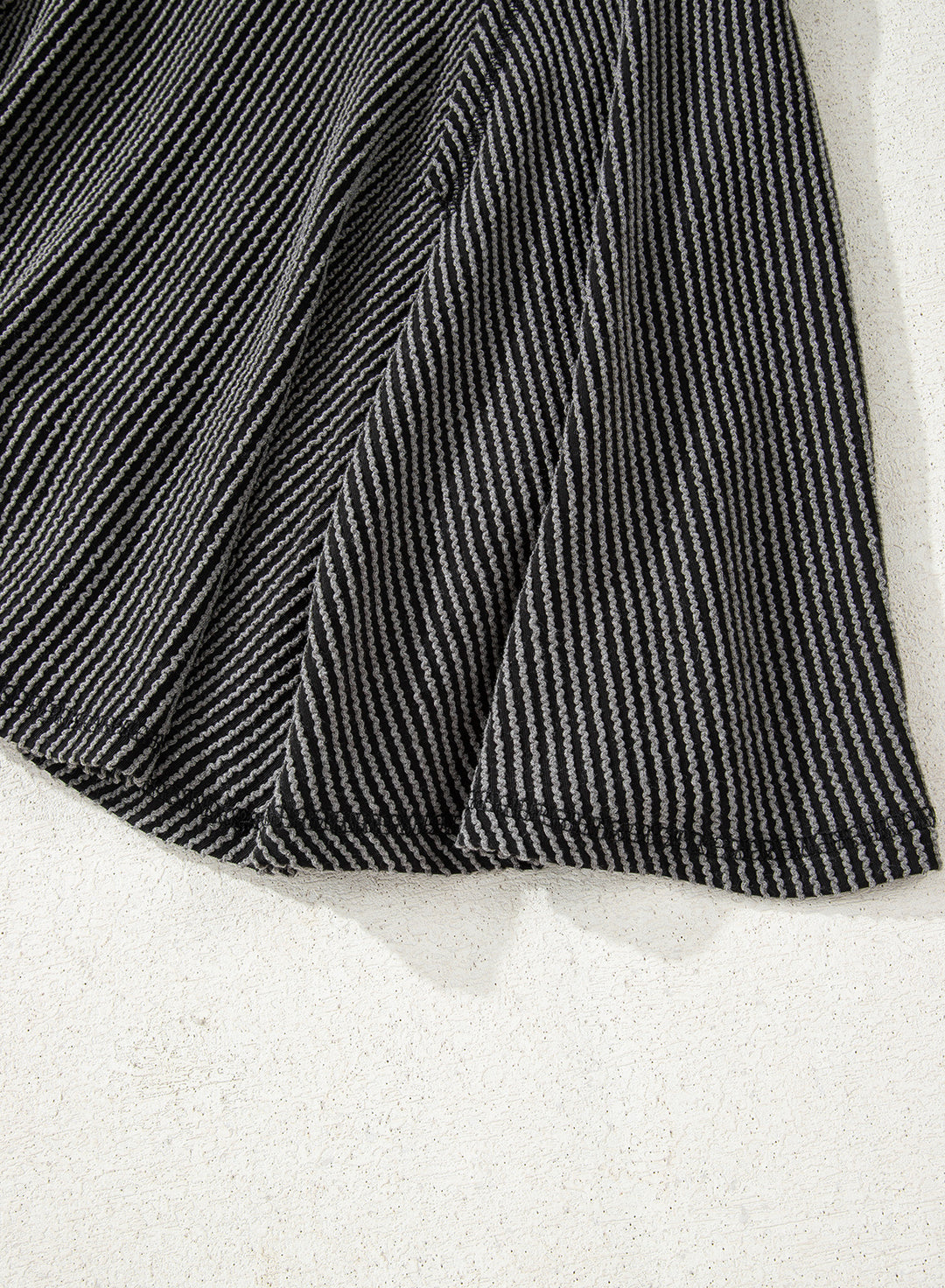 Dark Grey Corded Top High Waist Ruffled Mini Skort Set