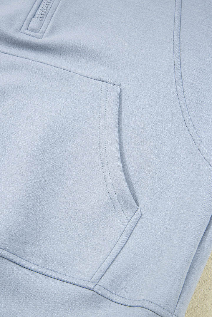 Beau Blue Half Zip Thumbhole Sleeve Hoodie Active Pants 2pcs Outfit