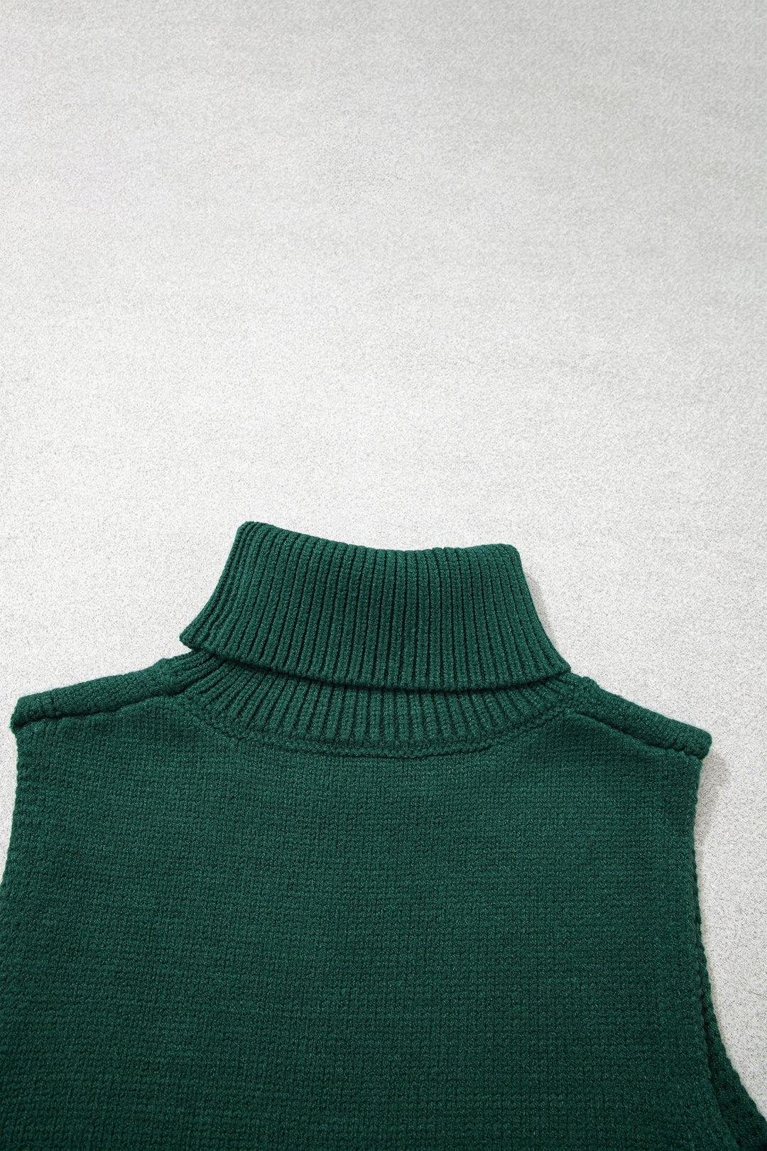 Evergreen High Neck Sleeveless Embroidered Knit Sweater Vest