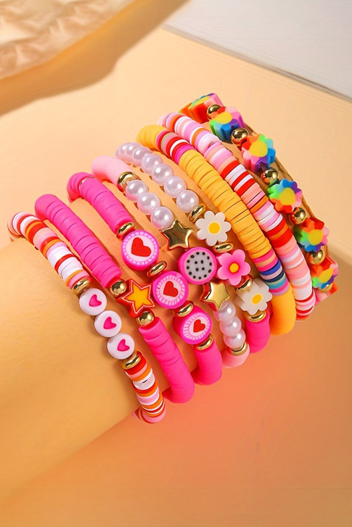 Valentinstag Herz Blume Perlen mehrlagiges Armband