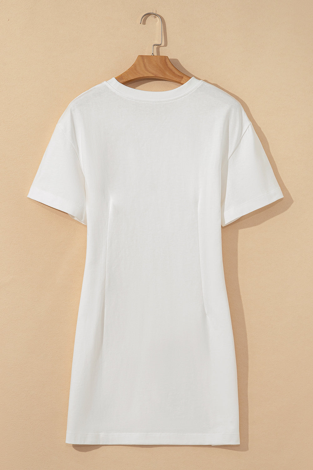drop shoulder crew neck shift t shirt dress