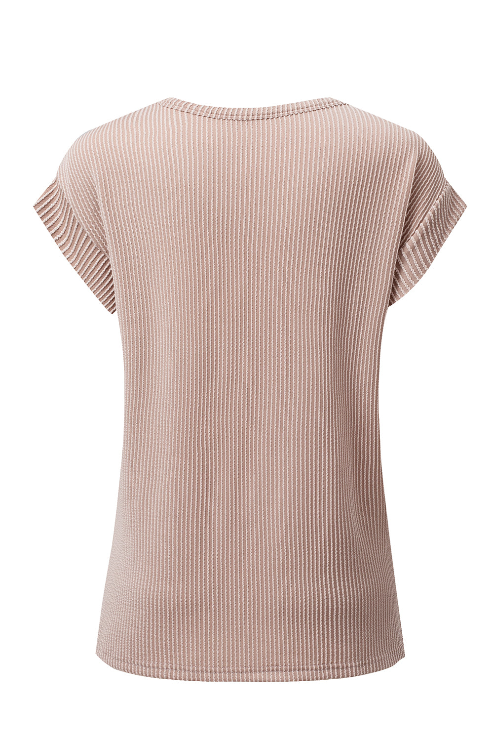 Dark Khaki Twisted Rib Wide Sleeve Crew Neck T Shirt