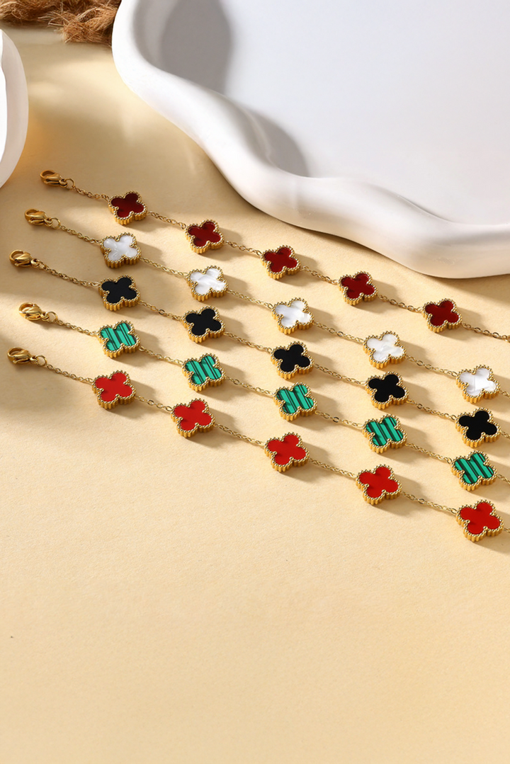 Bracelet chaîne trèfle à quatre feuilles de la Saint-Patrick
