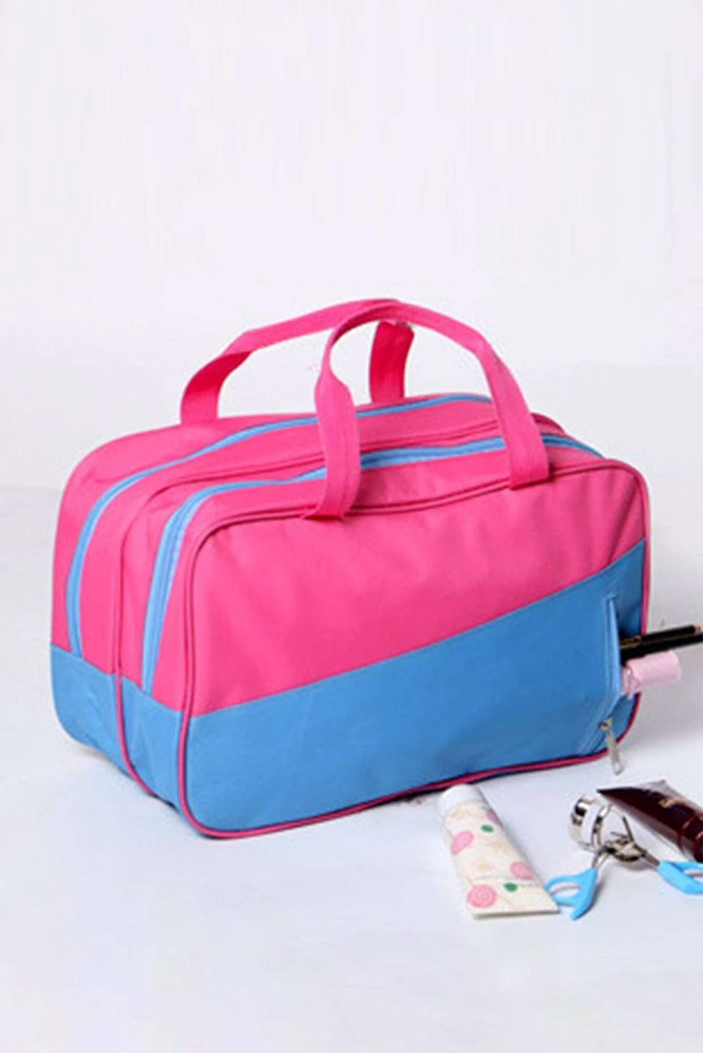 Color Block Multi Zip Pocket Portable Yoga Bag