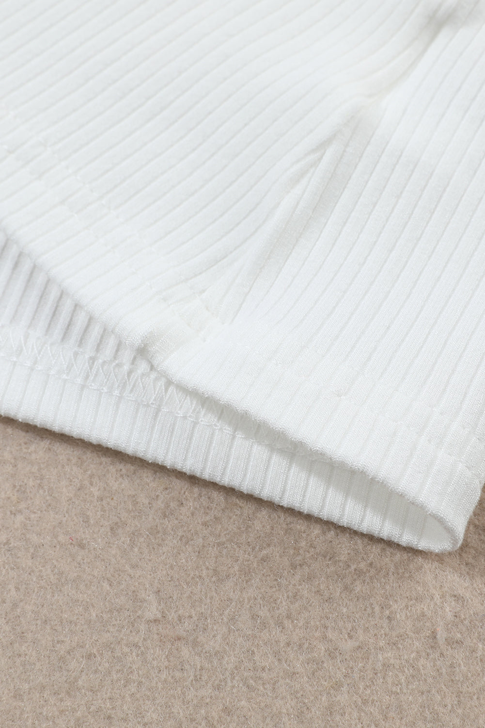 Ribbed Knit High Neck Long Sleeve Top